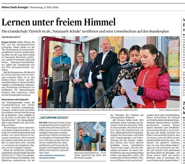 Zertifizerung Naturparkschule
